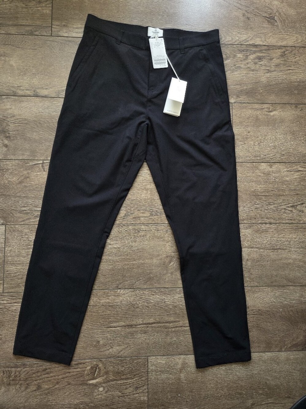 New Reigning Champ Black Stretch Warp Knit Coach's Slim Pant - Shorter, Size 33